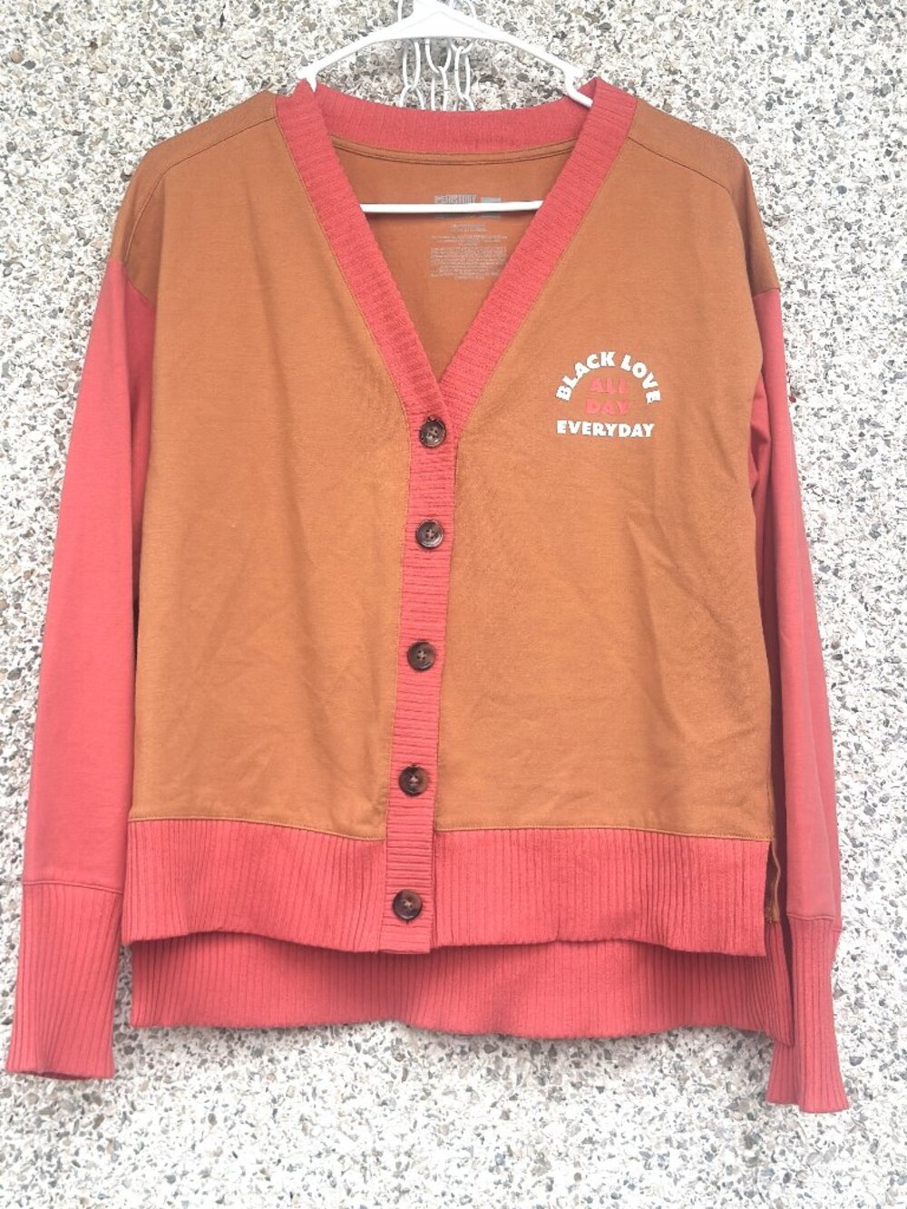 Target BHM Cardigan Womens XS Colorblock Orange Pink Black Love Everyday Sweater